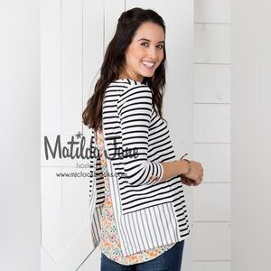 Matilda Jane Collab with Joanna Gaines. Striped Black and White Women's Top